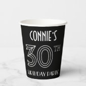 30歳の誕生日パーティー:アールデコスタイル+名前をカスタムする 紙コップ (裏面)