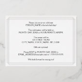 30歳の誕生日パーティー:アールデコ「30歳」と名前 箔招待状 (裏面)