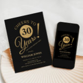 30歳の誕生日パーティー ゴールド ブラック 招待状