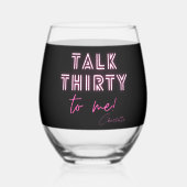 30歳の誕生日パーティー ステムなしワイングラス (裏面)