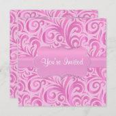 30歳の誕生日パーティー|ピンク、シルバー、ホワイトバーダー 招待状 (正面/裏面)