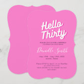 30歳の誕生日パーティー ホットピンク 招待状 (正面/裏面)