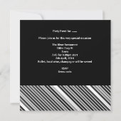 30歳の誕生日パーティー メンズ ドリンク ブラック シルバー マン 招待状 (裏面)