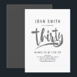 30歳の誕生日パーティー、モダン、男性向け 招待状<br><div class="desc">モダンでシンプルな男性の30歳誕生日招待状</div>