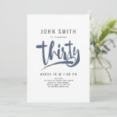30歳の誕生日パーティー、モダン、男性向け 招待状 (スタンド正面)