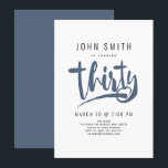 30歳の誕生日パーティー、モダン、男性向け 招待状<br><div class="desc">モダンでシンプルな男性の30歳誕生日招待状</div>