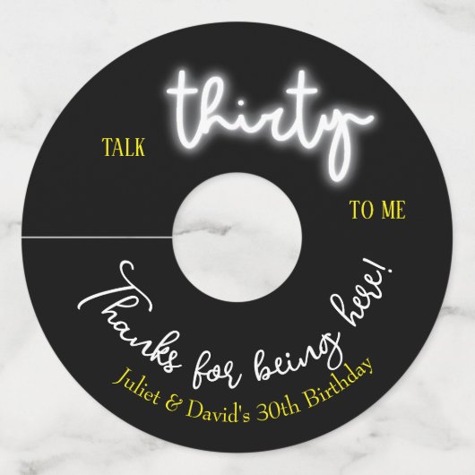 30歳の誕生日パーティー ワイングラスタグ (正面)