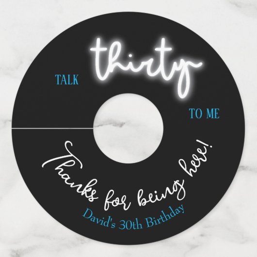 30歳の誕生日パーティー ワイングラスタグ (正面)