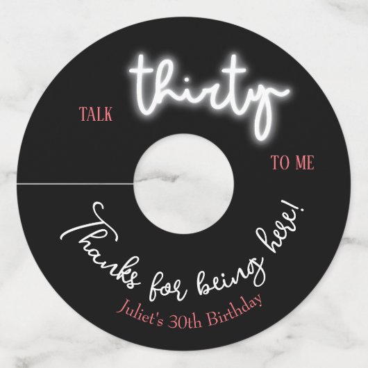 30歳の誕生日パーティー ワイングラスタグ (正面)