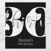 30歳の誕生日パーティー ワインラベル (シングルラベル)