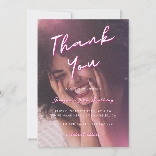 30歳の誕生日パーティー 招待状 (正面)