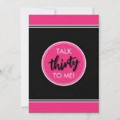 30歳の誕生日パーティー 招待状 (裏面)