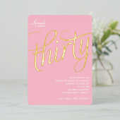 30歳の誕生日パーティー 箔招待状 (立ち正面)