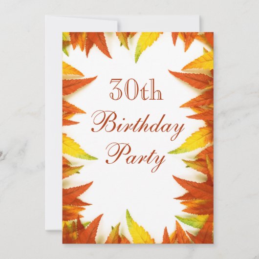 30歳の誕生日パーティー 紅葉 招待状 (正面)
