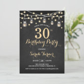 30歳の誕生日パーティー - 黒板ゴールド 招待状 (スタンド正面)