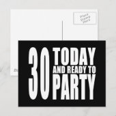 30歳の誕生日パーティー： 30今日&パーティー準備 ポストカード (正面/裏面)