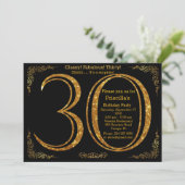 30歳の誕生日パーティー、30、ギャツビー、黒と金 招待状 (スタンド正面)