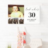 30歳の誕生日パーティー 4枚のフォトコラージュ 横断幕 (インサイチュ)