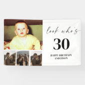 30歳の誕生日パーティー 4枚のフォトコラージュ 横断幕 (横)