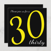 30歳の誕生日パーティー | DIY文字 招待状 (正面/裏面)