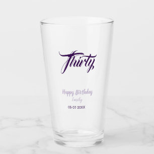 30歳の誕生日パープルパステル名前入りスタイリッシュ タンブラーグラス
