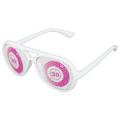 30歳の誕生日ビンゴボールピンク白 アビエーターサングラス (アングル)