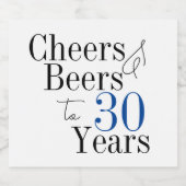 30歳の誕生日ビールと応援タイポグラフィパーティー ビールラベル (シングルラベル)