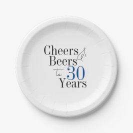 30歳の誕生日ビールと応援タイポグラフィパーティー ペーパープレート