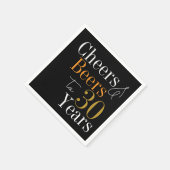 30歳の誕生日ビールと応援ブラック金ゴールドパーティー スタンダードカクテルナプキン (角)