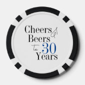 30歳の誕生日ビールと応援ブルー ポーカーチップ (裏面)
