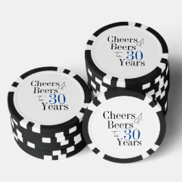 30歳の誕生日ビールと応援ブルー ポーカーチップ