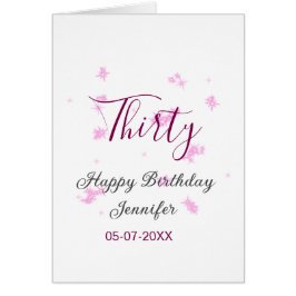 30歳の誕生日ピンクのグリッタースターブラック30th date