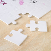 30歳の誕生日ピンクのグリッタースターブラック30th date ジグソーパズル (側面)