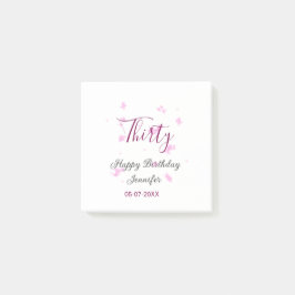 30歳の誕生日ピンクのグリッタースターブラック30th date ポストイット