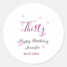 30歳の誕生日ピンクのグリッタースターブラック30th date