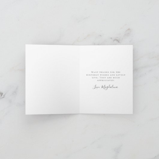 30歳の誕生日ピンクの弓ワイルドフラワーを折り サンキューカード (内部)