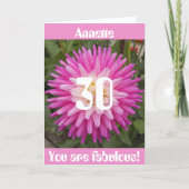 30歳の誕生日ピンクの花パーソナライズされた誕生日 カード (正面)