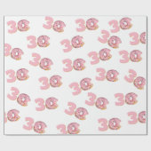 30歳の誕生日ピンクドーナツ ラッピングペーパー (フラット)