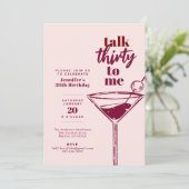 30歳の誕生日ピンク・カクテルを私に30語で話す 招待状 (スタンド正面)
