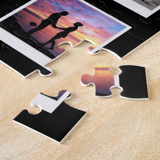 30歳の誕生日ファミリーフォトメモリーズコラージュ ジグソーパズル (側面)