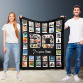 30歳の誕生日ファミリーフォトメモリーズコラージュ フリースブランケット