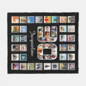 30歳の誕生日ファミリーフォトメモリーズコラージュ フリースブランケット (正面(横))