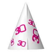 30歳の誕生日フォトカスタムフォトピンク白 パーティーハット (裏面)