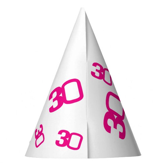 30歳の誕生日フォトカスタムフォトピンク白 パーティーハット (裏面)