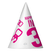 30歳の誕生日フォトカスタムフォトピンク白 パーティーハット (左)