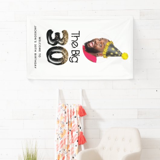 30歳の誕生日フォトカスタムモダン 横断幕 (インサイチュ)