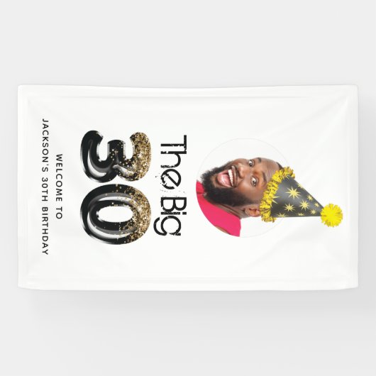 30歳の誕生日フォトカスタムモダン 横断幕 (横)