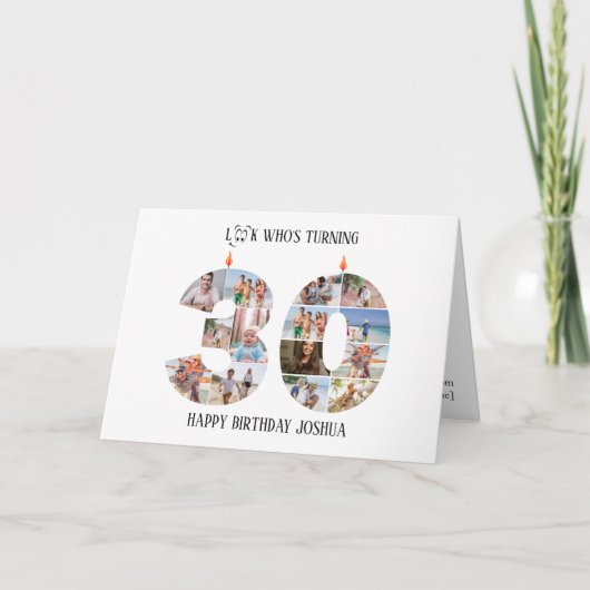 30歳の誕生日フォトカード サンキューカード (正面)