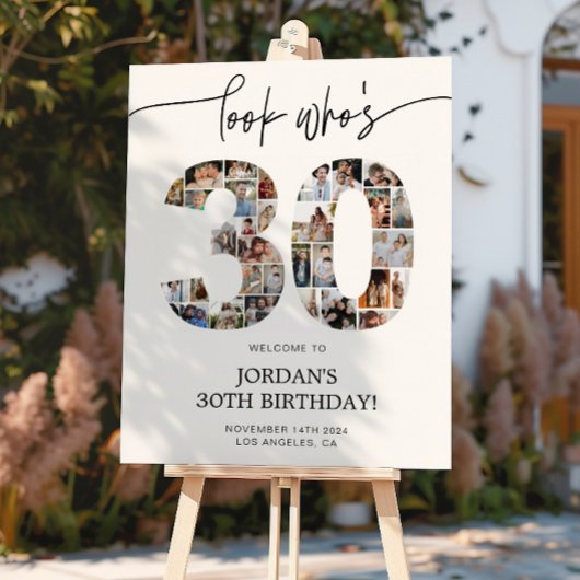 30歳の誕生日フォトコラージュウェルカムサイン ポスター