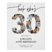 30歳の誕生日フォトコラージュウェルカムサイン ポスター (正面)